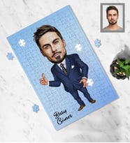 Kişiye Özel Patron Karikatürlü A4 99 Parça Puzzle Bay-19