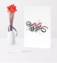 BK Gift Kişiye Özel Yılbaşı Mutlu Yıllar Temalı Beyaz Defter Kalem Seti - 6