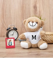 Kişiye Özel Baş Harfli Peluş Ayıcık ve Mini Fotoğraf Çerçevesi