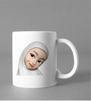 Emoji Kız Tesettürlü Stiker Kupası