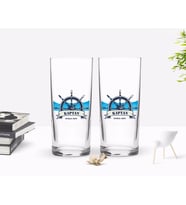 BK Gift Kişiye Özel Renkli Baskılı Kaptan Tasarımlı İkili Rakı Bardağı Seti-9 (Beyaz)