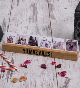Ailelere Özel Altı Fotoğraflı Ahşap Stand