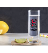 BK Gift Kişiye Özel Renkli Baskılı Harfli Vodka Bardağı-7 (Beyaz)