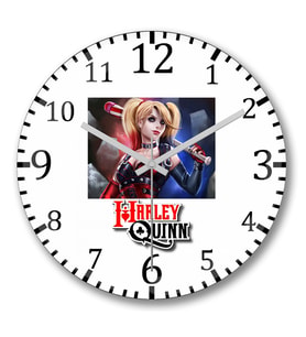 Harley Quinn 1 Duvar Saati Bombeli Gercek Cam