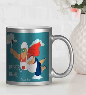 BK Gift Kişiye Özel Anneler Günü Temalı Gümüş Yaldızlı Kupa Bardak Gu10