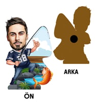 Kişiye Özel Balıkçı Karikatürlü Ahşap Magnet Bay-4