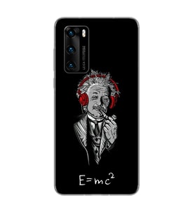 Einstein Tasarım Süper Şeffaf Silikon Telefon Kılıfı Huawei P40