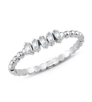 0.13 Ct. Modern Tasarım Baget Pırlanta Yüzük