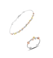 Söğütlü Silver Gümüş dorissa altın yaldızlı gümüş bilezik ve yüzük gümüş set
