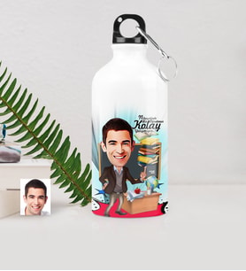 BK Gift Kişiye Özel Bay Öğretmen Karikatürlü Metal Suluk 500 Ml 2
