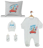 Pia Baby Gl 1902-04 İsme Özel Yastık Tulum Set