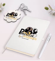 BK Gift Kişiye Özel Psikolojik Danışman Beyaz Defter Kalem ve Anahtarlık Hediye Seti (Model 1)