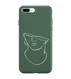Iphone 8 Plus Çizgi Tasarımlı Koyu Yeşil Lansman Telefon Kılıfı