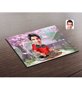 BK Gift Kişiye Özel Erkek DJ Karikatürlü Ahşap Puzzle