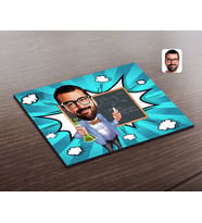 BK Gift Kişiye Özel Erkek Kimya Öğretmeni Karikatürlü Ahşap Puzzle-1