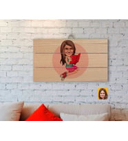 BK Gift Kişiye Özel Kız Çocuk Karikatürlü Otantik Ahşap Palet Tablo-5