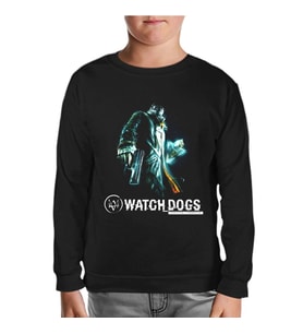 Watch Dogs Siyah Çocuk Sweatshirt