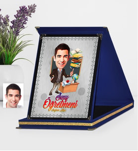 BK Gift Kişiye Özel Bay Öğretmen Karikatürlü Lacivert Plaket  2