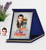 BK Gift Kişiye Özel Bay Öğretmen Karikatürlü Lacivert Plaket  2