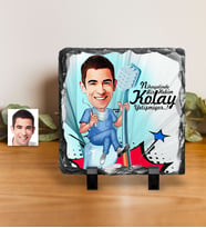 BK Gift Kişiye Özel Bay Diş Hekimi Karikatürlü Dekoratif Doğal Taş  2