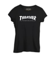 Thrasher Magazine Siyah Kadın Tshirt