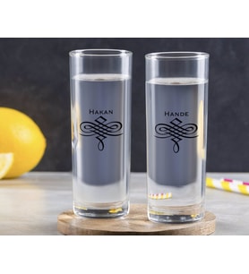 BK Gift Kişiye Özel Renkli Baskılı İsimli İkili Vodka Bardağı-24 (Beyaz)