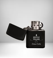 Kişiye Özel İsimli Siyah Benzinli Metal Çakmak Yılbaşı