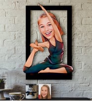 BK Gift Kişiye Özel Bayan Yoga Karikatürlü 3D Ahşap Tablo-2