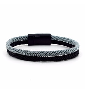 SİYAH GRİ İKİ RENKLİ METAL MIKNATISLI ERKEK BİLEKLİK BT432