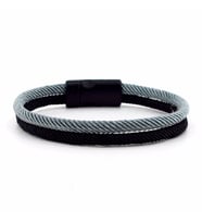 SİYAH GRİ İKİ RENKLİ METAL MIKNATISLI ERKEK BİLEKLİK BT432