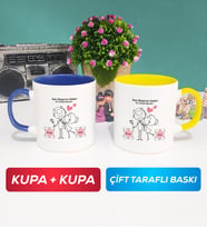 İkili Sen Başıma Gelen En Güzel Şeysin Sevgililer Günü Hediyesi Kupa Bardak Lacivert Sarı