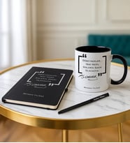 BK Gift Kişiye Özel Atatürk Temalı Siyah Defter Kalem Kupa Seti - 1