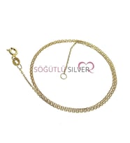 Söğütlü Silver Altın Yaldızlı Kolye Zinciri