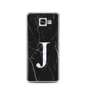 Samsung A3 (2016) Siyah Mermer Harf Tasarımlı Telefon Kılıfı J-Harfi 