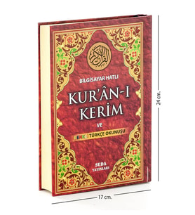 Kuranı Kerim ve Renkli Türkçe Okunuşu Orta Boy - Seda Yayınları - Bilgisayar Hatlı