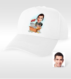BK Gift Kişiye Özel Bay Gamer Karikatür Beyaz Şapka  1