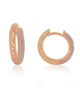 Söğütlü Silver Rose Zirkon Taşlı Halka Küpe