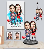 Kişiye Özel Sevgili Karikatürlü 3 lü Hediye Seti Model 5
