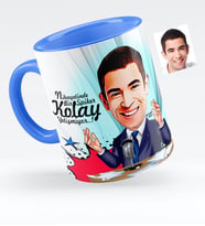 BK Gift Kişiye Özel Bay Spiker Karikatürlü Mavi Kupa Bardak  1