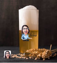 BK Gift Kişiye Özel Kadın Kolay Yetişmiyor Karikatürlü Renkli Baskılı Hiball Bira Bardağı-2 (Beyaz)