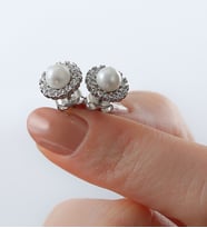925 Ayar Silver İncili Gümüş Küpe