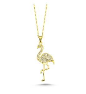 Gümüş Flamingo Kolye