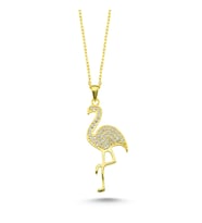 Gümüş Flamingo Kolye