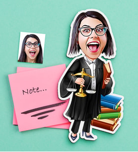 BK Gift Kişiye Özel Bayan Avukat Karikatürlü Ahşap Magnet-2 (Çok Renkli)