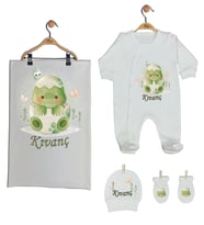 Pia Baby Gl 1924-03 İsme Özel Battaniyeli Tulum Set