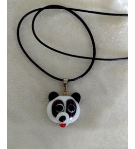 Handmade El Yapımı Murano Cam Kolye-Panda Modeli