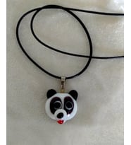Handmade El Yapımı Murano Cam Kolye-Panda Modeli