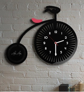 BK Gift Kişiye Özel Retro Bisiklet Ahşap Duvar Saati Model 1b