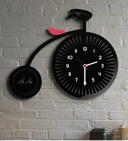 BK Gift Kişiye Özel Retro Bisiklet Ahşap Duvar Saati Model 1b