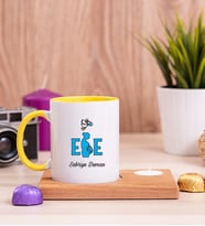 Ebe Ahşap Altlıklı Mumlu Sarı Kupa Bardak
